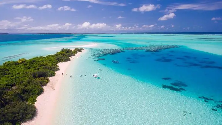 A white sandy beach in Maldives