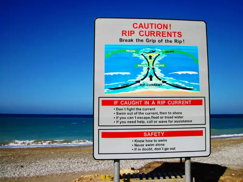 Rip tide caution
